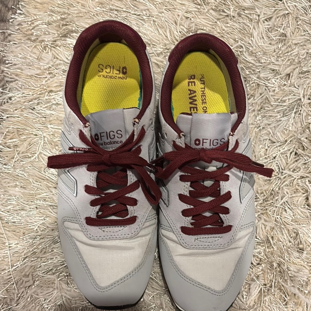 New Balance Gray and Burgundy Sneakers - Picture 2 of 5